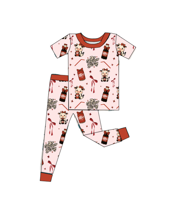 Girly Dr. Pepper Bamboo short sleeve and pants set