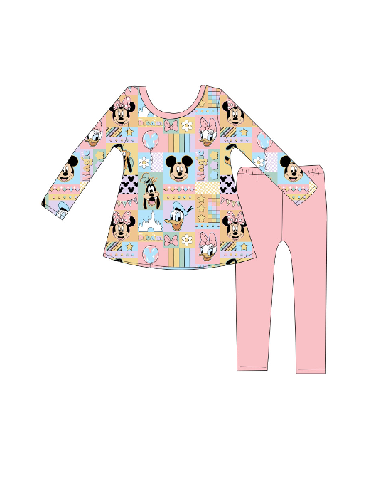 "Minnie and Friends" Peplum Bamboo Set