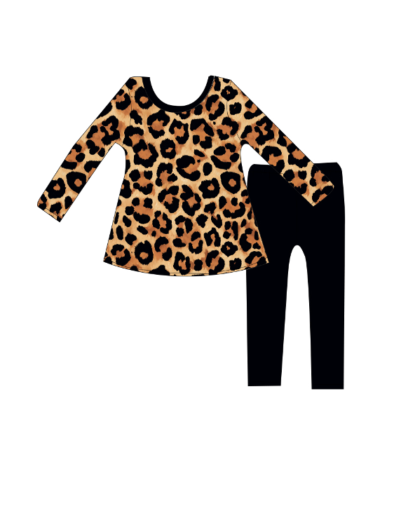 "Leopard" Peplum Bamboo Set