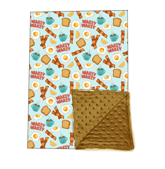 "Wakey Wakey" Bamboo / Minky Blanket