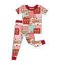 Bamboo short sleeve and pants set - "Christmas Bows"